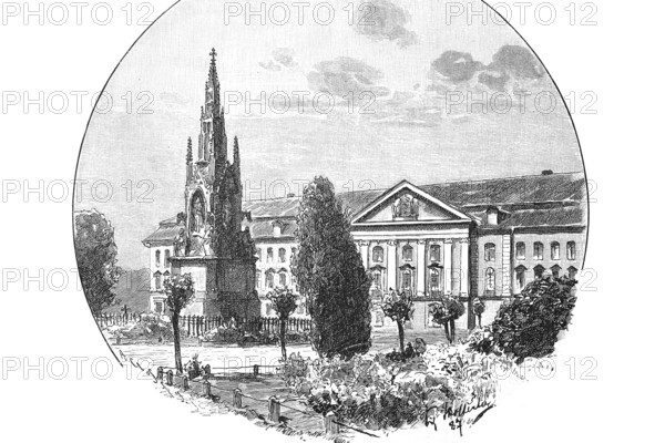 The University of Greifswald around 1900, Germany, reproduction of an original, around 1900, historical, Europe