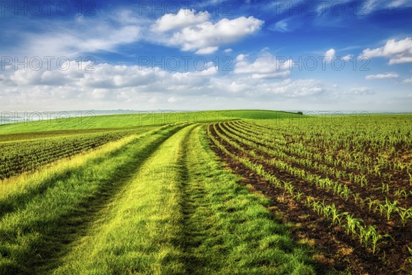 Rolling fields of Moravia, Czech Republic, Europe