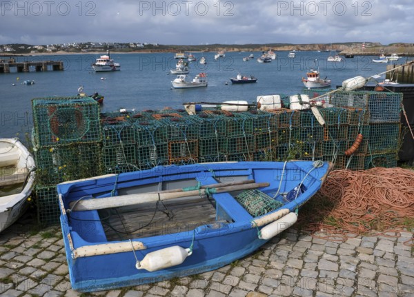 Sagres, Algarve, Portugal - Colourful fishing boats in the fishing port of Sagres