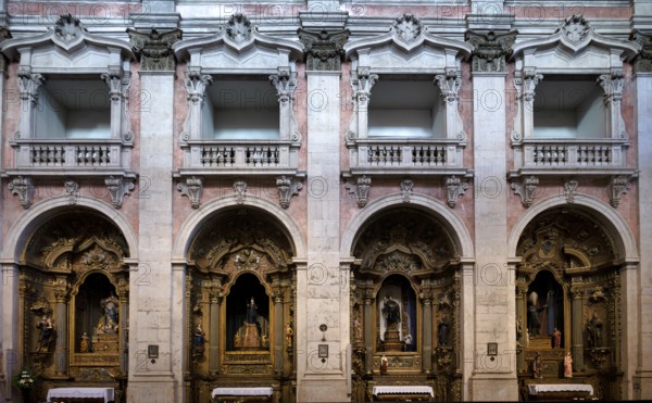 Interior view, side altars, monastery, church Igreja e Convento da Graça Lisbon, Portugal, Europe