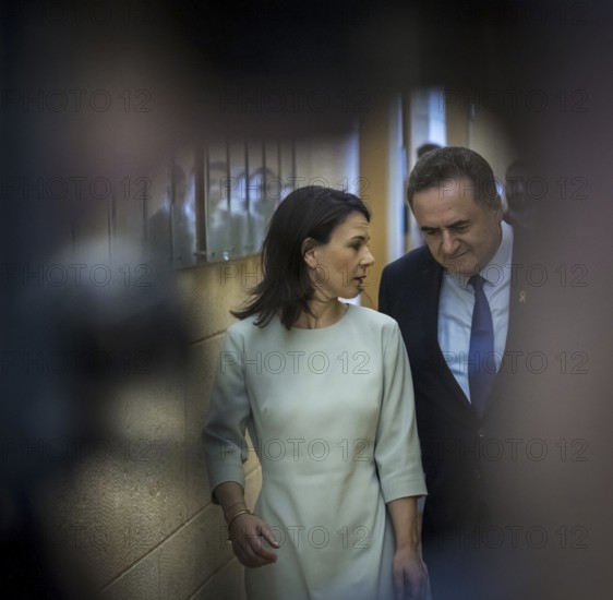 Annalena Bärbock (Alliance 90/The Greens), Federal Foreign Minister, pictured during her trip to Israel. Here a meeting with the Foreign Minister of Israel, Israel Katz, in Jerusalem.