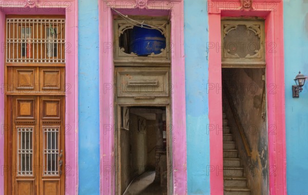 Scenic colorful Old Havana streets in historic city center (Havana Vieja) near Paseo El Prado and Capitolio