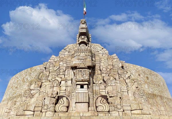 Merida, an iconic Homeland Monument (Monumento a la Patria) sculptured by Romulo Rozo, located at the runabout of Paseo de Montejo