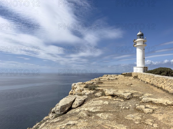Far de Cap de Barbaria lighthouse on the southern tip of Formentera, Balearic Islands, Spain, Europe