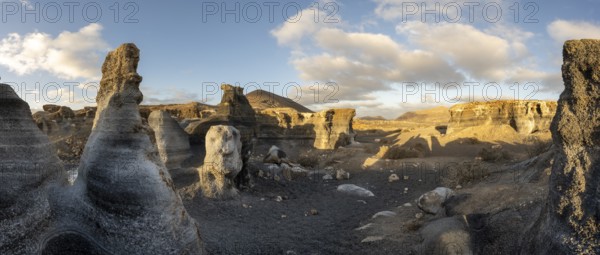 Stratified City, Ciudad estraticicada, Antigua Rofera de Teseguite, Lanzarote, Canary Islands, Spain, Europe