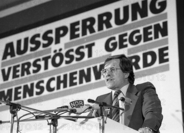 DGB rally for a ban on lock-outs 26.01.1980 in Hanover, Germany, Europe