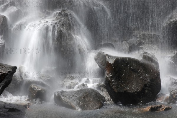 Waterfall, water, stones, flowing, fresh, freshness, climate, clean, pure, clear, environment, nature, background, texture