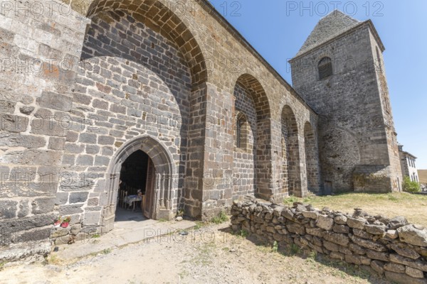 Church of Notre-Dame-des-Pauvres in village of Aubrac. Aveyron, France, Europe
