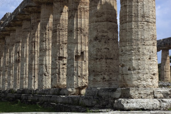The Basilica, Temple of Hera, in Paestum, Campania, Italy, Europe