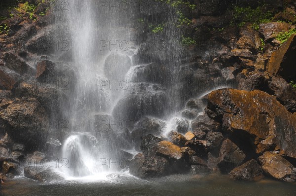 Waterfall, water, stones, flowing, fresh, freshness, climate, clean, pure, clear, environment, nature, background, texture
