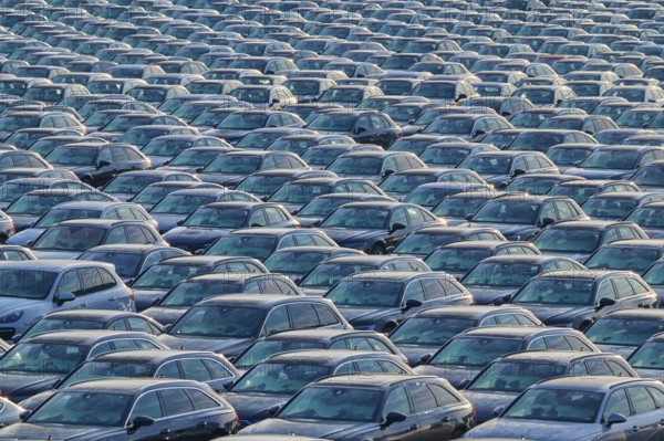 Large number of cars on assembly point, Brand Audi, Germany, Europe