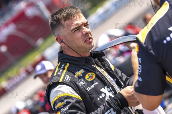 SCOTT MCLAUGHLIN (3) of Christchurch, New Zealand prepares to qualify for the Hy-Vee Homefront 250 at the Iowa Speedway in Newton, IA