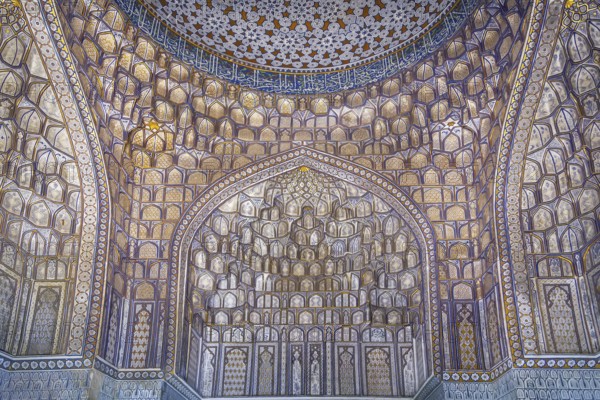 Interior of mausoleum in Complex Shahi Zinda in Samarkand, Uzbekistan, Asia