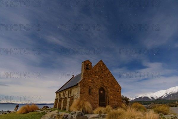 Church of the Good Shepherd at night in Lake Tekapo, South Island, New Zealand, Oceania