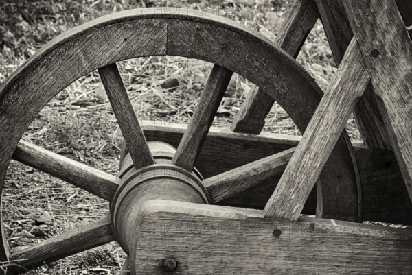 Old wooden wheelbarrow