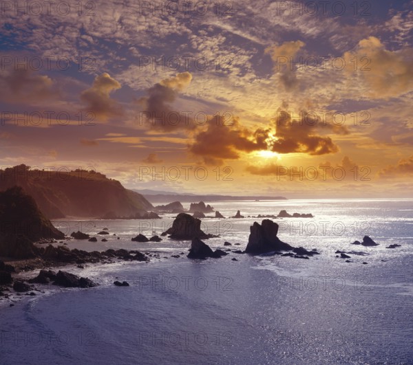 Playa del Silencio in Cudillero Asturias from Spain