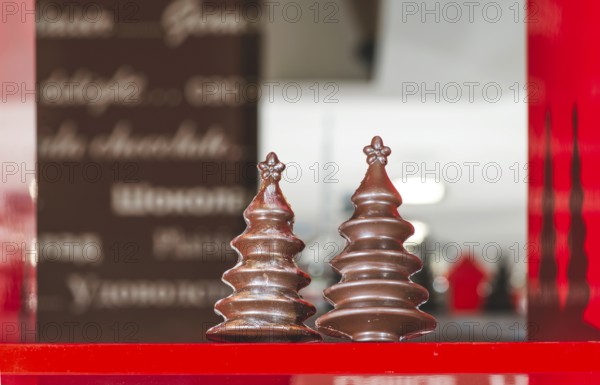 Chocolate Christmas Trees. Brown chocolate. Bulgaria