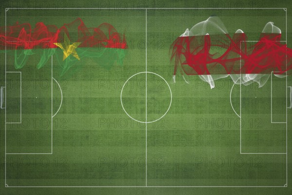 Burkina Faso vs Costa Rica Soccer Match, national colors, national flags, soccer field, football game, Competition concept, Copy space