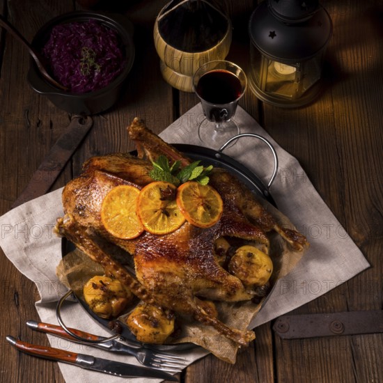 Crispy roast goose