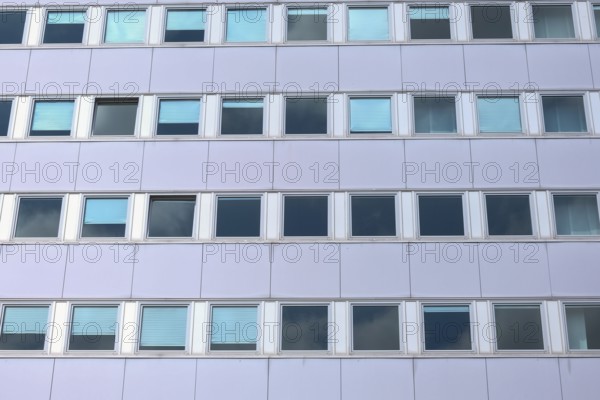 Facade of an modern large house, wall with windows