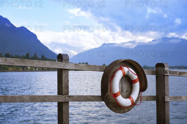 Geneve Lake Leman Geneva lifebuoy Switzerland Swiss
