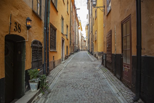 Alleyway in the Historic town Gamla Stan, Stockholm, Sweden, Scandinavia, Europe