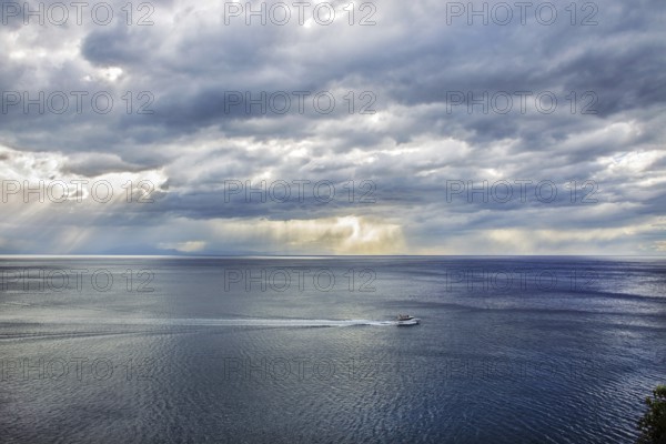 Awe Places near Salerno, South Italy, Boat in Mediterranean Sea