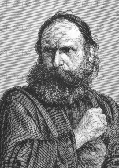 Judas on engraving from the 1800s. Perfomed by George Lechner in the Oberammergau Passion Play. Published in the Graphic in 1870
