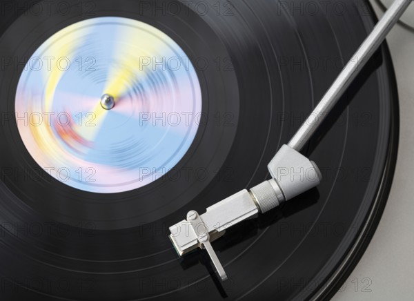 Vinyl Record Playing on a Record Player