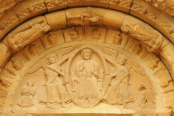 Romanesque church of Santa Maria, 11th century. Covet.Lleida.Pyrenean mountain range.Catalunya.Spain