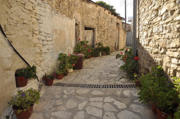 Village street in Pano Lefkara on Cyprus