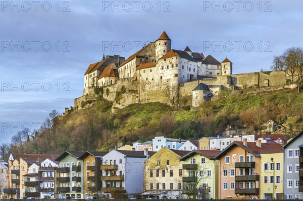 Burghausen Castle on the hill in Burghausen, Germany, Europe