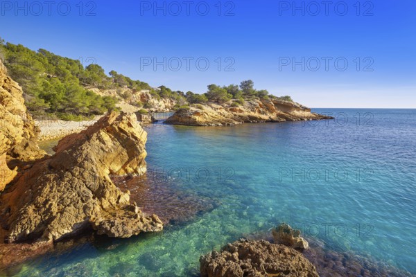 Ametlla L'ametlla de mar beach illot in Costa dorada of Tarragona in Catalonia
