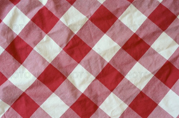 Abstract Background Texture Of A Red And White Chequered Picnic Blanket