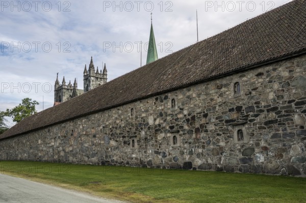 View of the Nidaros Cathedral in Trondheim, Norway, Europe