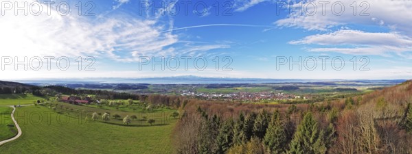 Panorama of the whole of Lake Constance during a foehn wind, taken from the Gehrenberg observation tower