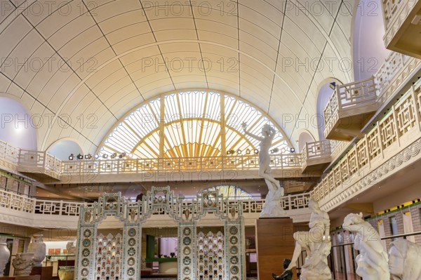 ROUBAIX, FRANCE, JUNE 14, 2024 : interiors Art Deco decors and sculptures of the olympic swimming pool La Piscine, built year 1927 by the Lille architect, Albert Baert