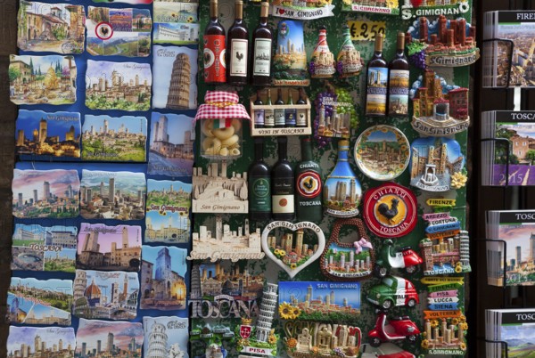 Souvenirs of San Gimignano, Province of Siena, Tuscany, Italy, Europe