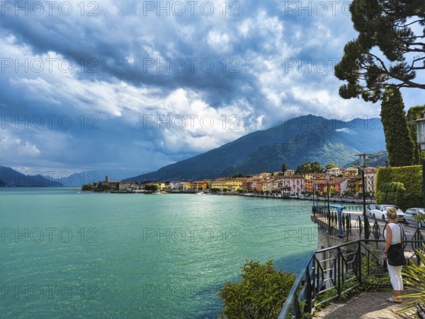 A view over Lake Como near Gravedona in Italy in summer