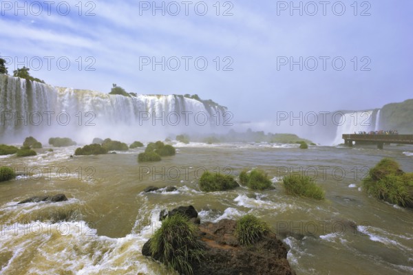 Fantastically spectacular boiling and thundering waterfalls of Iguazu. Waterfalls in Brazil