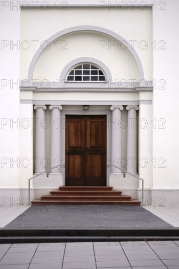 The entrance of a newly built and modern church
