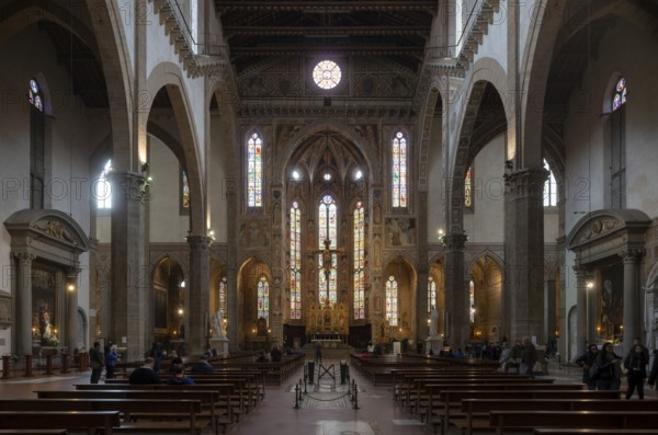 Florence, Firenze, Santa Croce, interior, view to the east