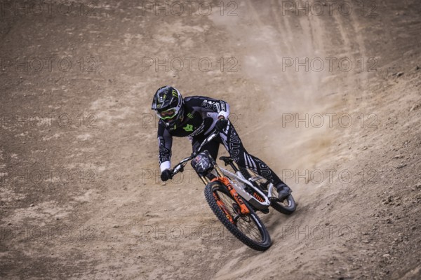 MAYDENA, AUSTRALIA - FEBRUARY 08: Théo ERLANGSEN of South Africa competes in the finals of Red Bull Hardline Tasmania on February 8, 2025 in Maydena, Australia, Oceania
