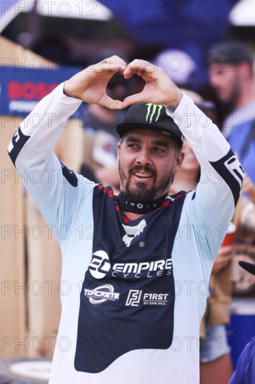 MAYDENA, AUSTRALIA - FEBRUARY 08: Sam HILL of Australia after competing in Red Bull Hardline Tasmania on February 8, 2025 in Maydena, Australia, Oceania