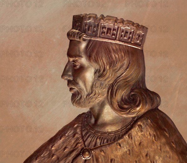 Theuderic I, Thierry I or Theuderich I., c. 487 – 534, the Merovingian king of Metz, Rheims, or Austrasia from 511 to 534, digitally edited after Caqué