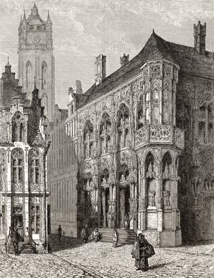 Historical town hall in Ghent, 18th century, Flemish Region, Belgium, Europe