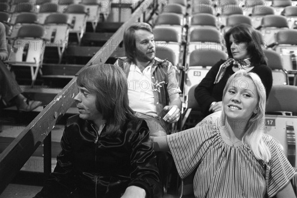 ABBA. A Swedish pop group that are one of the most popular and successful musical groups of all time. Pictured the members of ABBA: Anni-Frid Lyngstad, Benny Andersson, Agnetha Fältskog and Björn Ulvaeus 1976