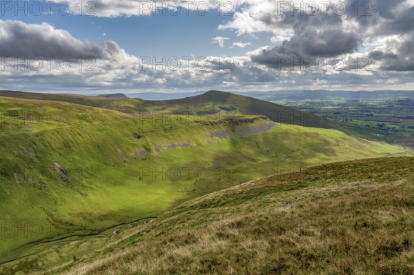 North Pennines landscape on the way between Dufton and High Cup Nick in Cumbria, England, UK
