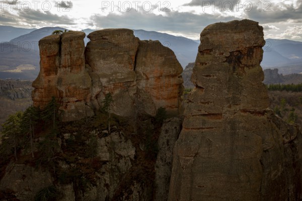 The Belogradchik Rocks are a group of strangely shaped sandstone and conglomerate rock formations located on the western slopes of the Balkan Mountains near the town of Belogradchik, Bulgaria, Europe