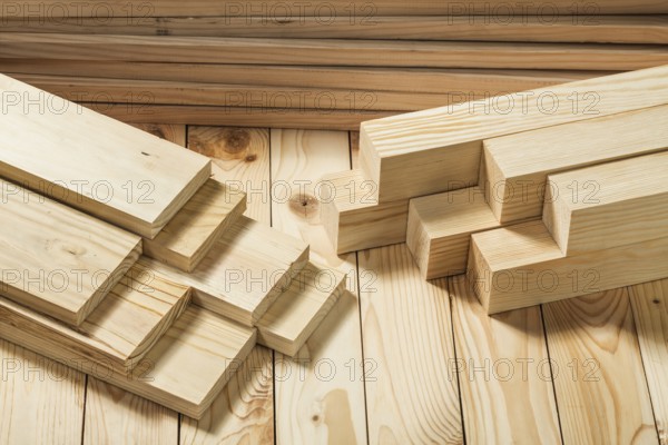 Wooden timber on wood board background close up